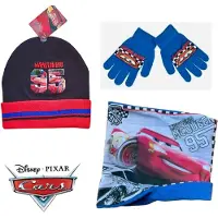 Disney Cars Set - Winterset - Muts + Col + Handschoenen - Zwart / Blauw - Maat 52 cm (± 2-4 jaar)