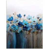 PosterMonkey Poster 120x160 cm - Bloemen - Schilderij - Blauw - Posters - Kamer decoratie - Wanddecoratie woonkamer - Muurdecoratie slaapkamer XXL