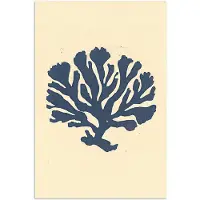 PosterMonkey Poster 80x120 cm - Blauw koraal - Vertakkingen - Beige - Posters - Kamer decoratie - Wanddecoratie woonkamer - Muurdecoratie slaapkamer