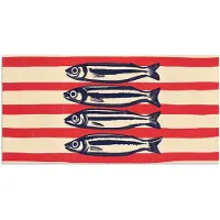 PosterMonkey Poster 150x75 cm - Sardines - Rood en beige strepen - Posters - Kamer decoratie - Wanddecoratie woonkamer - Muurdecoratie slaapkamer