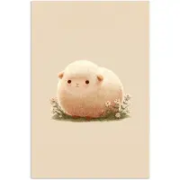 PosterMonkey Poster 120x180 cm - Schaap - Beige - Bloemen - Posters - Kamer decoratie - Wanddecoratie woonkamer - Muurdecoratie slaapkamer XXL