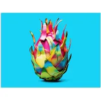 PosterMonkey Poster 120x90 cm - Drakenfruit - Blauw - Levendig - Posters - Kamer decoratie - Wanddecoratie woonkamer - Muurdecoratie slaapkamer