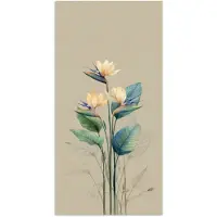 PosterMonkey Poster 60x120 cm - Paradijsvogelbloemen - Blauwgroene bladeren - Beige - Posters - Kamer decoratie - Wanddecoratie woonkamer - Muurdecoratie slaapkamer