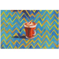 PosterMonkey Poster 180x120 cm - Mok - Koffie - Zigzag - Slagroom - Posters - Kamer decoratie - Wanddecoratie woonkamer - Muurdecoratie slaapkamer XXL