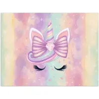 PosterMonkey Poster 160x120 cm - Eenhoorn - Glitters - Regenboog - Pastel - Posters - Kamer decoratie - Wanddecoratie woonkamer - Muurdecoratie slaapkamer XXL