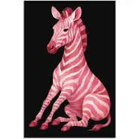 PosterMonkey Poster 60x90 cm - Zebra - Roze - Gestreept - Posters - Kamer decoratie - Wanddecoratie woonkamer - Muurdecoratie slaapkamer