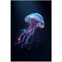 PosterMonkey Poster 80x120 cm - Tentakels - Kwal - Paars - Sprankeling - Posters - Kamer decoratie - Wanddecoratie woonkamer - Muurdecoratie slaapkamer