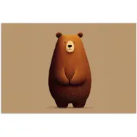 PosterMonkey Poster 180x120 cm - Beer - Minimalistisch - Bruin - Posters - Kamer decoratie - Wanddecoratie woonkamer - Muurdecoratie slaapkamer XXL