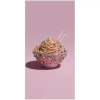 PosterMonkey Poster 75x150 cm - Noodles - Edelstenen - Stokjes - Roze - Posters - Kamer decoratie - Wanddecoratie woonkamer - Muurdecoratie slaapkamer