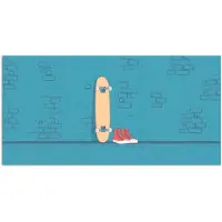 PosterMonkey Poster 80x40 cm - Skateboard - Gympen - Rood - Minimalistisch - Posters - Kamer decoratie - Wanddecoratie woonkamer - Muurdecoratie slaapkamer - Kerstversiering - Kerstdecoratie voor binnen - Kerstmis