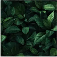 PosterMonkey Poster 30x30 cm - Bladeren - Ovaal - Groen - Nerven - Posters - Kamer decoratie - Wanddecoratie woonkamer - Muurdecoratie slaapkamer