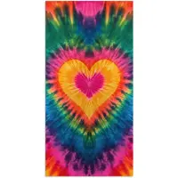 PosterMonkey Poster 80x160 cm - Hart - Tie Dye - Kleurrijk - Posters - Kamer decoratie - Wanddecoratie woonkamer - Muurdecoratie slaapkamer