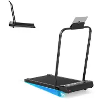 Bigzzia 3 in 1 Opvouwbare loopband met 5% helling - Elektrische loopband - Wandelpad 1-8 km/u - 2,5 pk motor - met afstandsbediening - Zwart