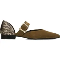 Manfield Donkergroene suède loafers | Maat 39