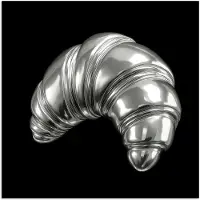 PosterMonkey Poster 100x100 cm - Croissant - Metaal - Zilver - Posters - Kamer decoratie - Wanddecoratie woonkamer - Muurdecoratie slaapkamer XXL