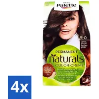 Schwarzkopf 4 x Poly Palette - Haarverf - Middenbruin 5-0 - 115ml - Haarverf - Permanente Haarverf - Middenbruin - Grijsdekking - Cacaoboter