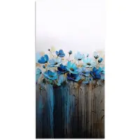 PosterMonkey Poster 60x120 cm - Bloemen - Schilderij - Blauw - Posters - Kamer decoratie - Wanddecoratie woonkamer - Muurdecoratie slaapkamer