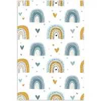 PosterMonkey Poster 120x180 cm - Patroon - Regenboog - Hartjes - Posters - Kamer decoratie - Wanddecoratie woonkamer - Muurdecoratie slaapkamer XXL