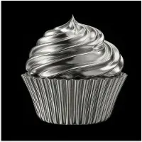 PosterMonkey Poster 100x100 cm - Cupcake - Luxueus - Zilver - Posters - Kamer decoratie - Wanddecoratie woonkamer - Muurdecoratie slaapkamer XXL