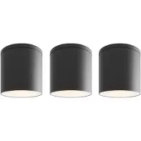 LEDVION - 3X LED Opbouwspot, Zwart ø90mm, IP54, GU10