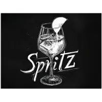 PosterMonkey Poster 40x30 cm - Glas spritz - Krijtletters - Ijsblokjes - Citroen - Posters - Kamer decoratie - Wanddecoratie woonkamer - Muurdecoratie slaapkamer