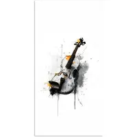 PosterMonkey Poster 20x40 cm - Viool - Oranje - Zwart - Penseelstreken - Posters - Kamer decoratie - Wanddecoratie woonkamer - Muurdecoratie slaapkamer