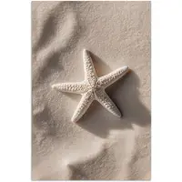 PosterMonkey Poster 120x180 cm - Strand - Zeester - Zand - Beige - Posters - Kamer decoratie - Wanddecoratie woonkamer - Muurdecoratie slaapkamer XXL