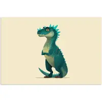 PosterMonkey Poster 30x20 cm - Dinosaurus - Turquoise - Stekels - Posters - Kamer decoratie - Wanddecoratie woonkamer - Muurdecoratie slaapkamer