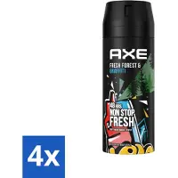 Axe 4 x - Deodorant Bodyspray - 48hrs Fresh - Fresh Forest & Graffiti - 150 ml - Deodorant - - 48 Uur Bescherming - Frisheid - Citrusgeur