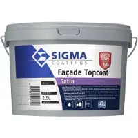 Sigma Facade Topcoat Satin | Zijdeglans Gevelverf 2,5 LTR - Wit