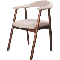 DS4U - Quinn eetkamerstoel beige - donkerbruin hout