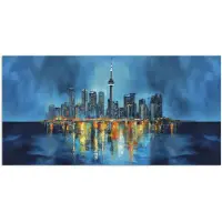 PosterMonkey Poster 120x60 cm - Skyline Toronto - Water - Stadslichten - Toren - Posters - Kamer decoratie - Wanddecoratie woonkamer - Muurdecoratie slaapkamer