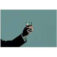 PosterMonkey Poster 60x40 cm - Arm - Glas - Pak - Blauw - Posters - Kamer decoratie - Wanddecoratie woonkamer - Muurdecoratie slaapkamer - Kerstversiering - Kerstdecoratie voor binnen - Kerstmis