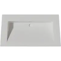 Lambini Designs Flora solid surface wastafel 80cm zonder kraangat wit mat