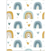 PosterMonkey Poster 30x40 cm - Patroon - Regenboog - Hartjes - Posters - Kamer decoratie - Wanddecoratie woonkamer - Muurdecoratie slaapkamer