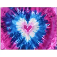 PosterMonkey Poster 40x30 cm - Hartvormig - Tie dye - Paars - Posters - Kamer decoratie - Wanddecoratie woonkamer - Muurdecoratie slaapkamer