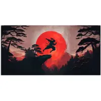 PosterMonkey Poster 160x80 cm - Zon - Krijger - Bomen - Bergen - Posters - Kamer decoratie - Wanddecoratie woonkamer - Muurdecoratie slaapkamer