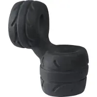 Perfect Fit SilaSkin Cock & Ball Ring - Zwart