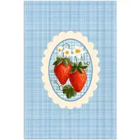 PosterMonkey Poster 60x90 cm - Aardbeien - Lijst - Rood - Geruit - Posters - Kamer decoratie - Wanddecoratie woonkamer - Muurdecoratie slaapkamer