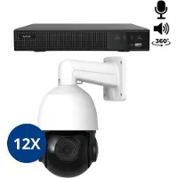Dutch Security Systems 12x Beveiligingscamera set - Draadloos - Sony PTZ 360 graden 2K - Wit -