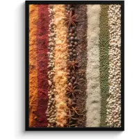 PosterMonkey Poster in lijst - Fotolijst 60x80 cm - Posters - Banen - Verticaal - Kruiden - Variatie - Posterlijst zwart - Decoratie - Wanddecoratie woonkamer - Muurdecoratie slaapkamer