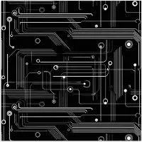 PosterMonkey Poster 100x100 cm - Gaming - Abstract - Lijnen - Rondjes - Zwart - Posters - Kamer decoratie - Wanddecoratie woonkamer - Muurdecoratie slaapkamer XXL