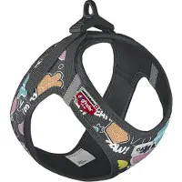Curli Hondentuig Clasp Vest Harness Comic Zwart SE25 Maat M