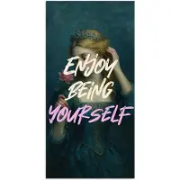 PosterMonkey Poster 75x150 cm - Vrouw - Roos - Quote - Posters - Kamer decoratie - Wanddecoratie woonkamer - Muurdecoratie slaapkamer