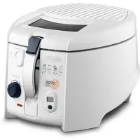 De'Longhi F 28533, Friteuse, 1 kg capaciteit, 1,3 liter inhoud, Vrijstaand, Wit, Met knoppen, Draaiknoppen
