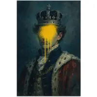 PosterMonkey Poster 80x120 cm - Koning - Portret - Druipende gele verf - Posters - Kamer decoratie - Wanddecoratie woonkamer - Muurdecoratie slaapkamer
