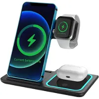 ACT Cacious 3-in-1 Draadloze Oplader voor Smartphone, Smartwatch en Airpods