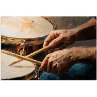 PosterMonkey Poster 120x80 cm - Drumstokken - Olieverf - Man - Posters - Kamer decoratie - Wanddecoratie woonkamer - Muurdecoratie slaapkamer