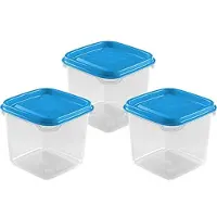 Hega hogar Vershoudbakjes - set 12x stuks - 0.3 liter - transparant/blauw - L8 x B8 x H11 cm - Mealprep - Maaltijden bewaren