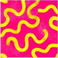 PosterMonkey Poster 100x100 cm - Lijn - Geel - Abstract - Posters - Kamer decoratie - Wanddecoratie woonkamer - Muurdecoratie slaapkamer XXL